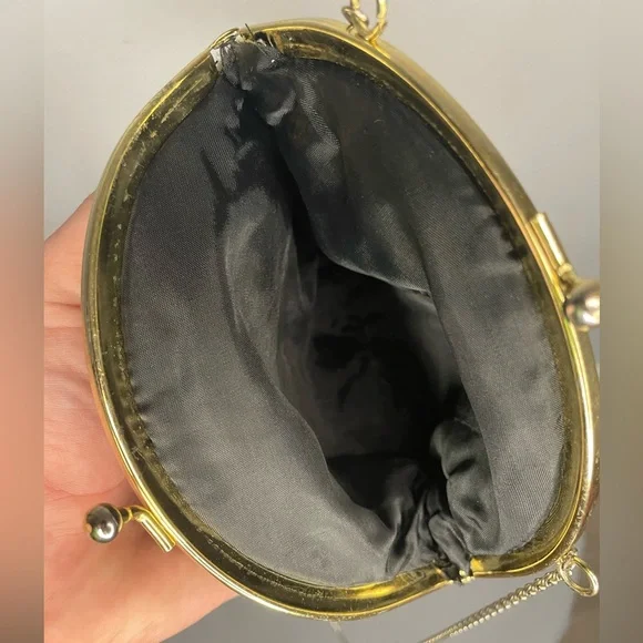 Vintage 1960s Beaded Black Evening Bag - Picture 5 of 7